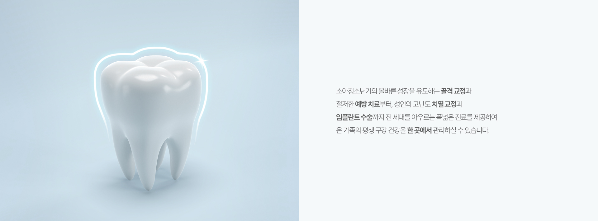 온 가족의 평생 구강 건강을 한 곳에서 관리